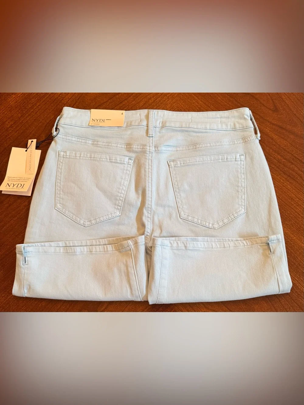 NYDJ Shorts (Ella) side Slit Shorts in Light Blue ** New With Tags** Size - 4